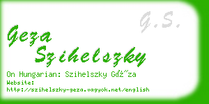 geza szihelszky business card